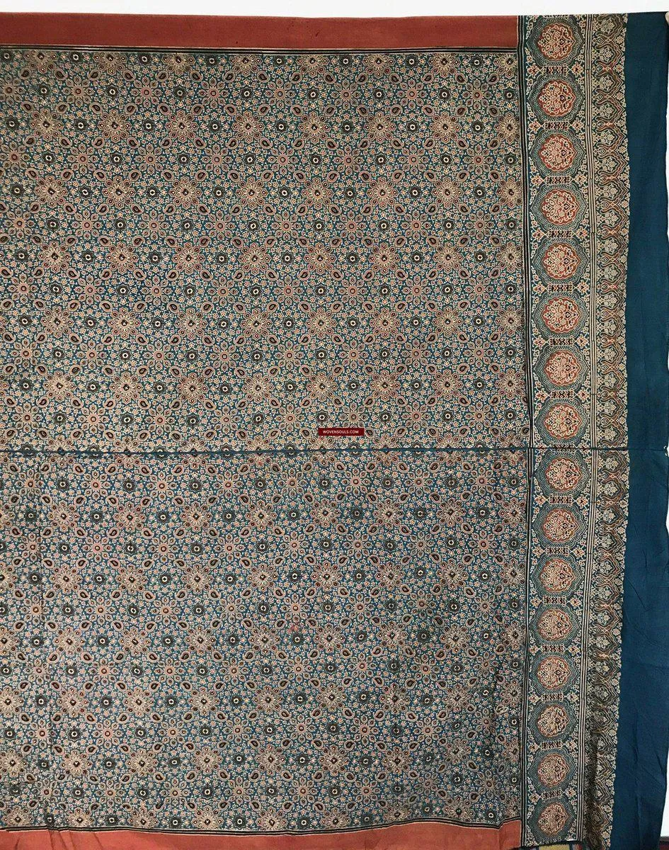 117 SOLD Double Sided Ajrakh Hand Block Printed with Natural Dyes