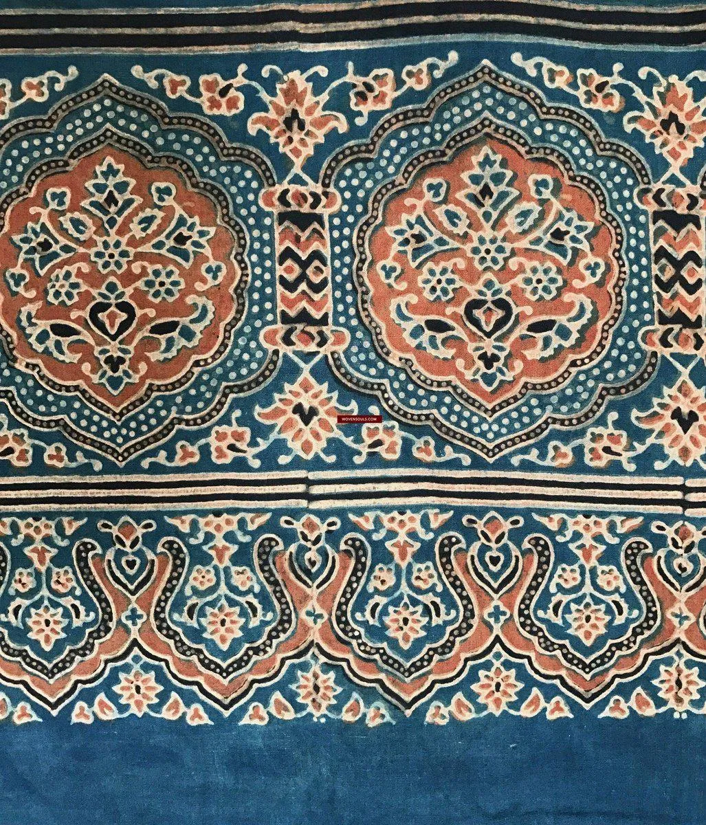 117 SOLD Double Sided Ajrakh Hand Block Printed with Natural Dyes