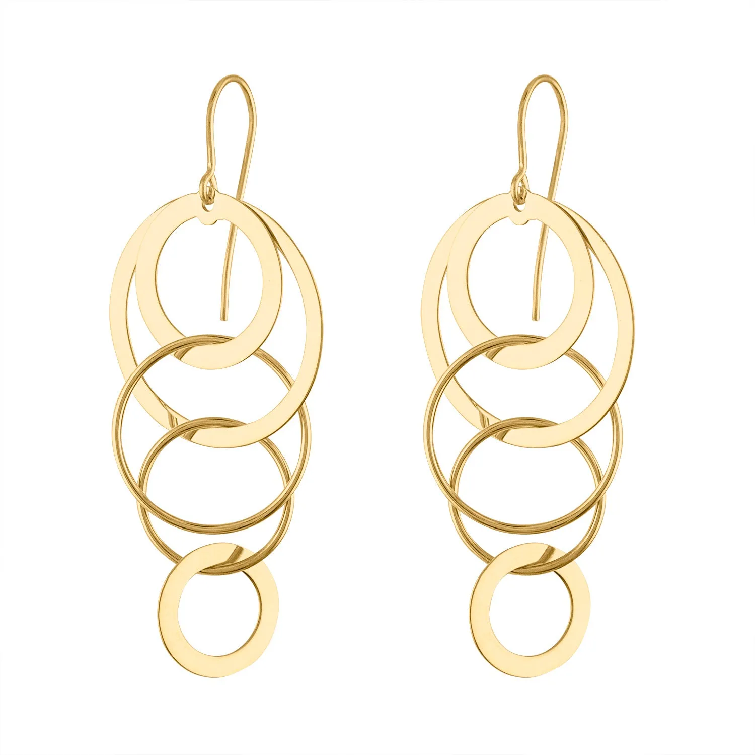 14KT GOLD INTERLOCKING CIRCLES EARRING