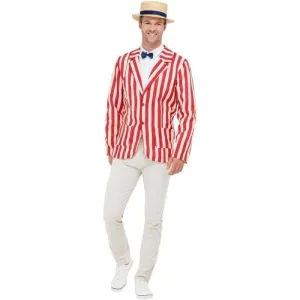 20s Barber Shop Costume Adult Red White Suit