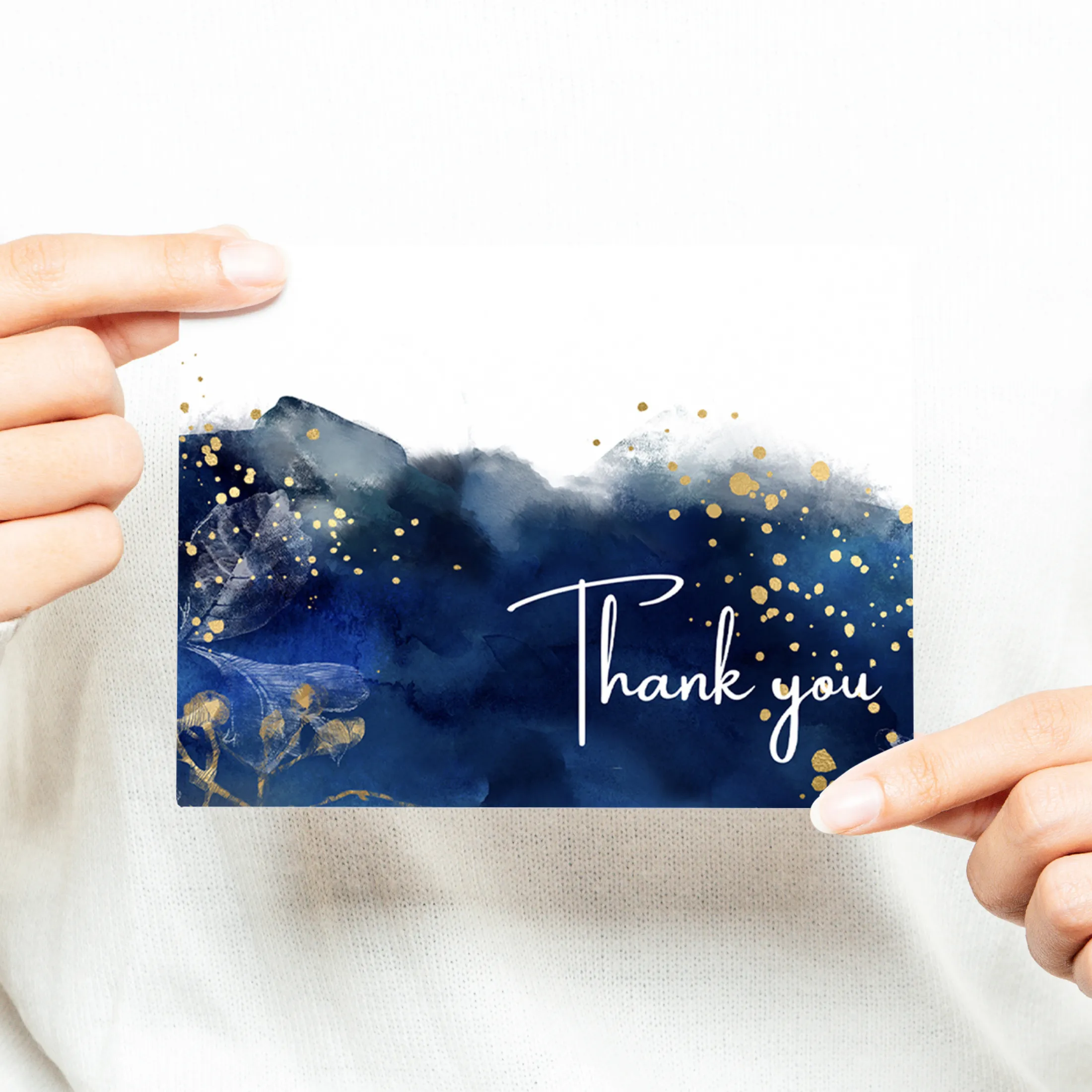 25-Pack Blue Watercolor Thank You Cards - Elegant Notecards for Weddings, Bridal Showers & Special Occasions with Envelopes