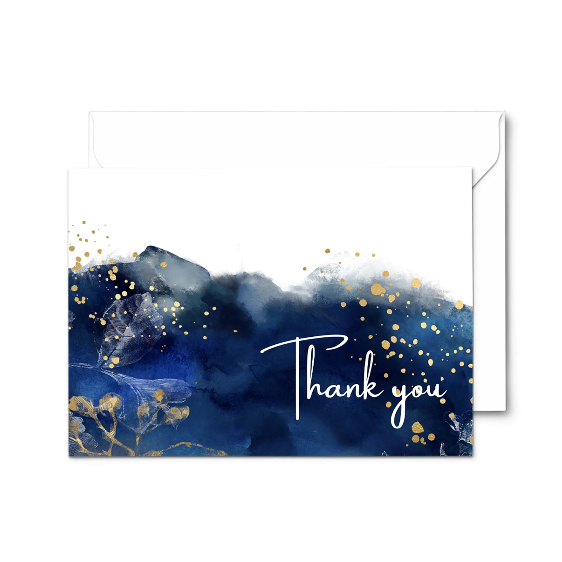 25-Pack Blue Watercolor Thank You Cards - Elegant Notecards for Weddings, Bridal Showers & Special Occasions with Envelopes