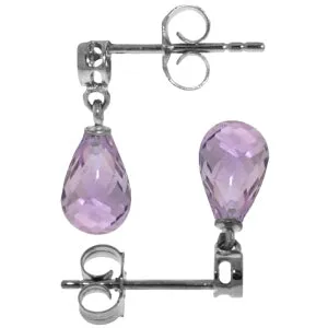 2.73 Carat 14K Solid White Gold Unfathomable Amethyst Diamond Earrings