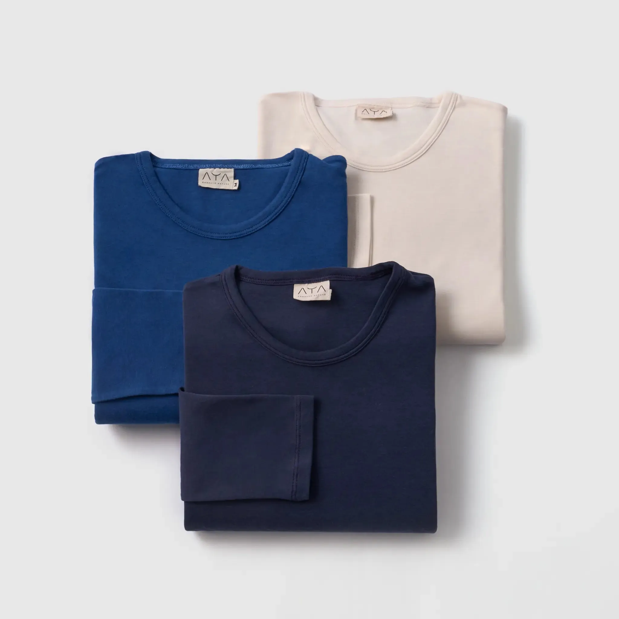 3 Pack - Women's Organic Pima Cotton Long Sleeve Shirts