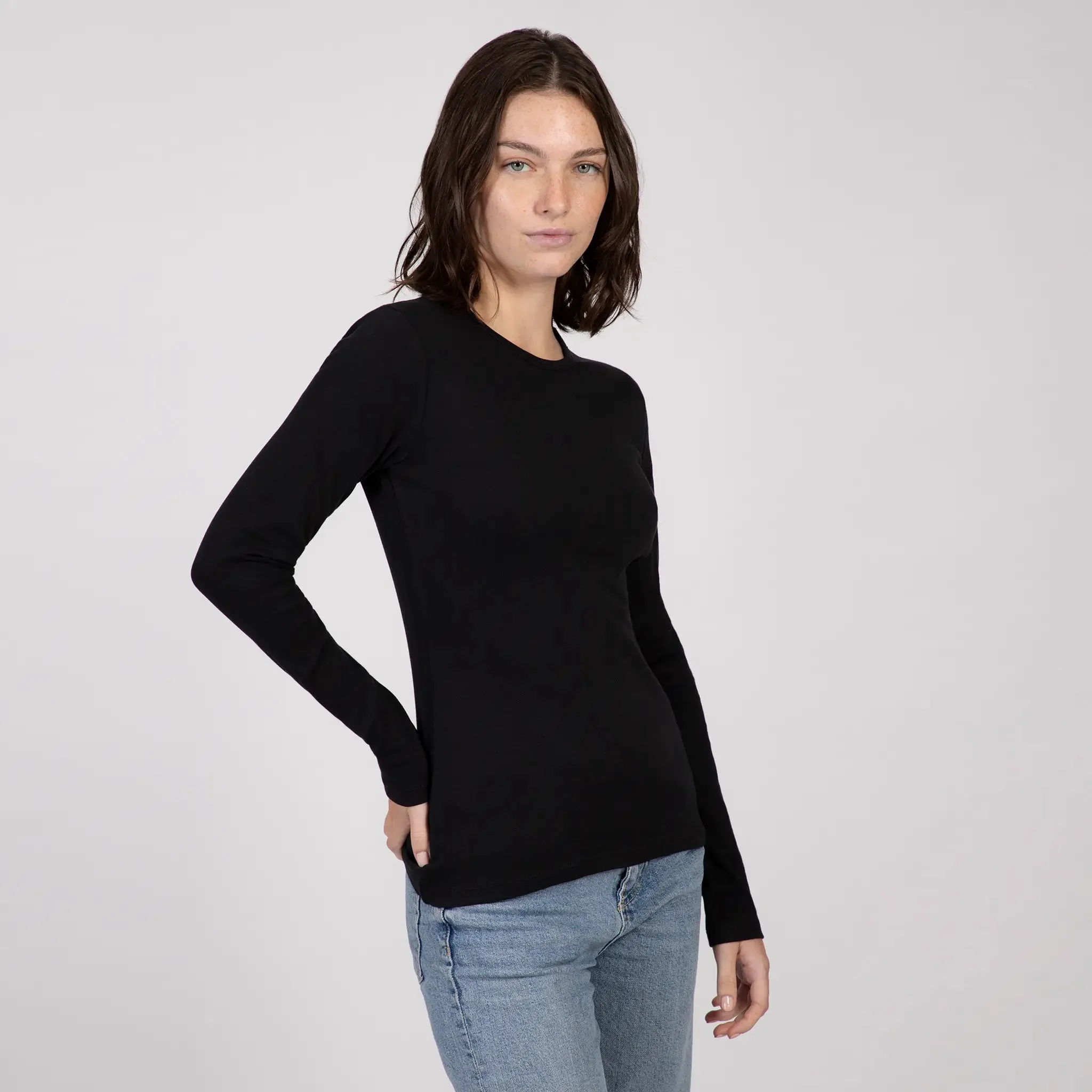 3 Pack - Women's Organic Pima Cotton Long Sleeve Shirts