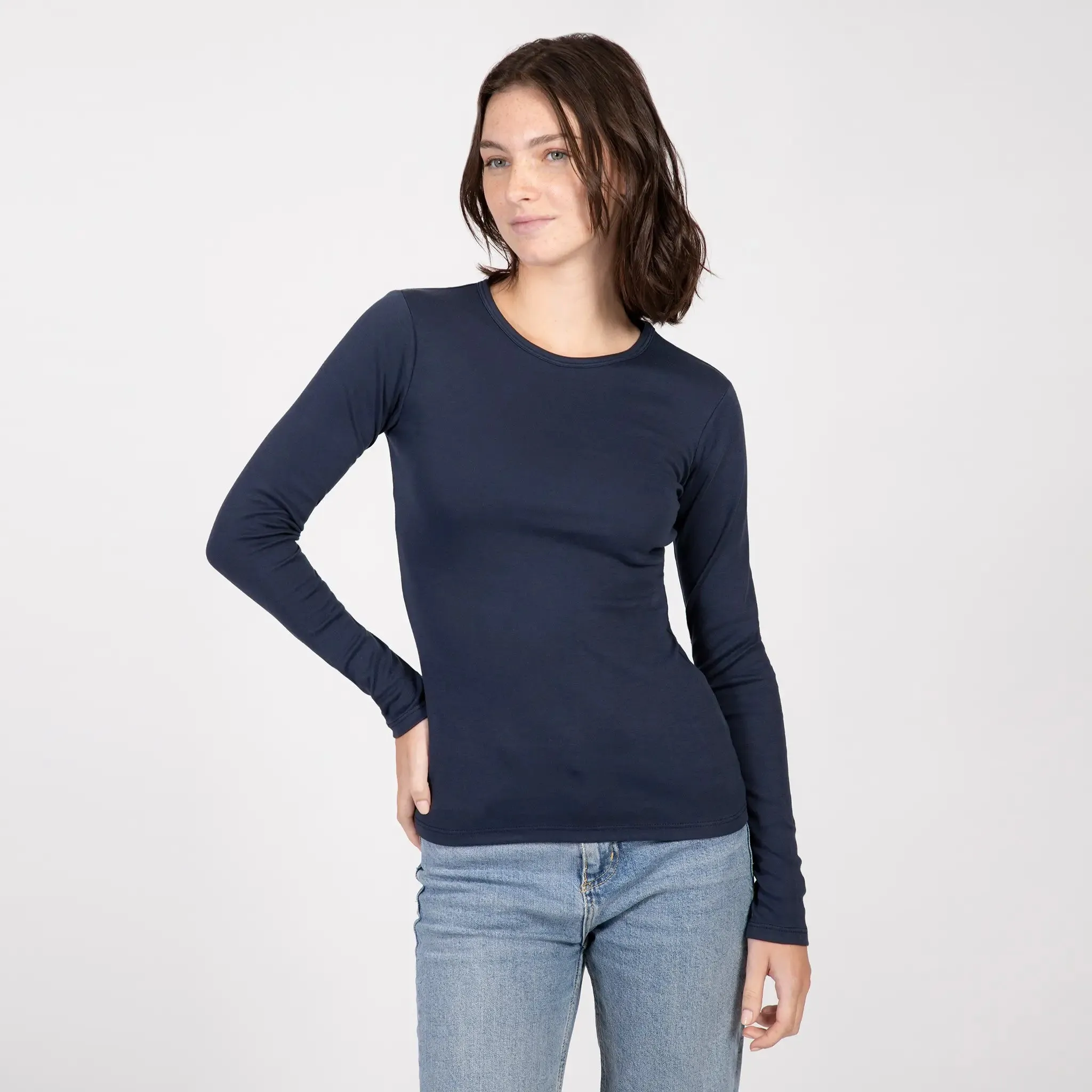 3 Pack - Women's Organic Pima Cotton Long Sleeve Shirts