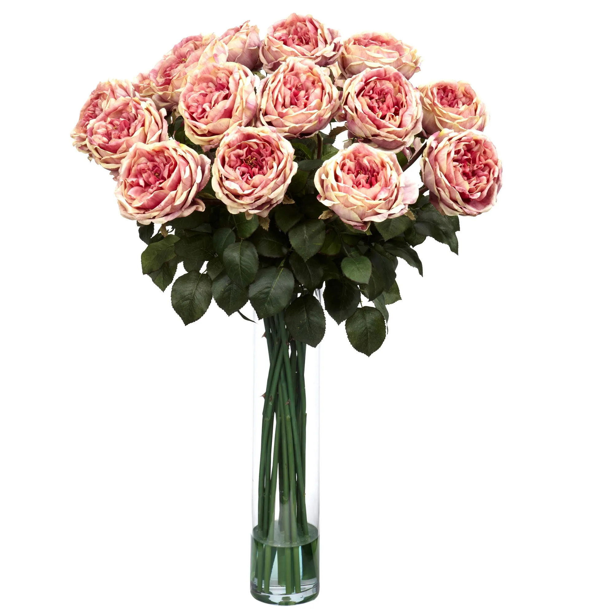 31" Artificial Rose Arrangement w/Vase - Low Maintenance, Life-Like & Vibrant Silk Flowers For Busy People.