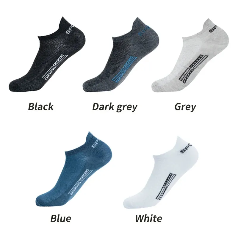 5 Pairs Breathable Cotton Sports Socks