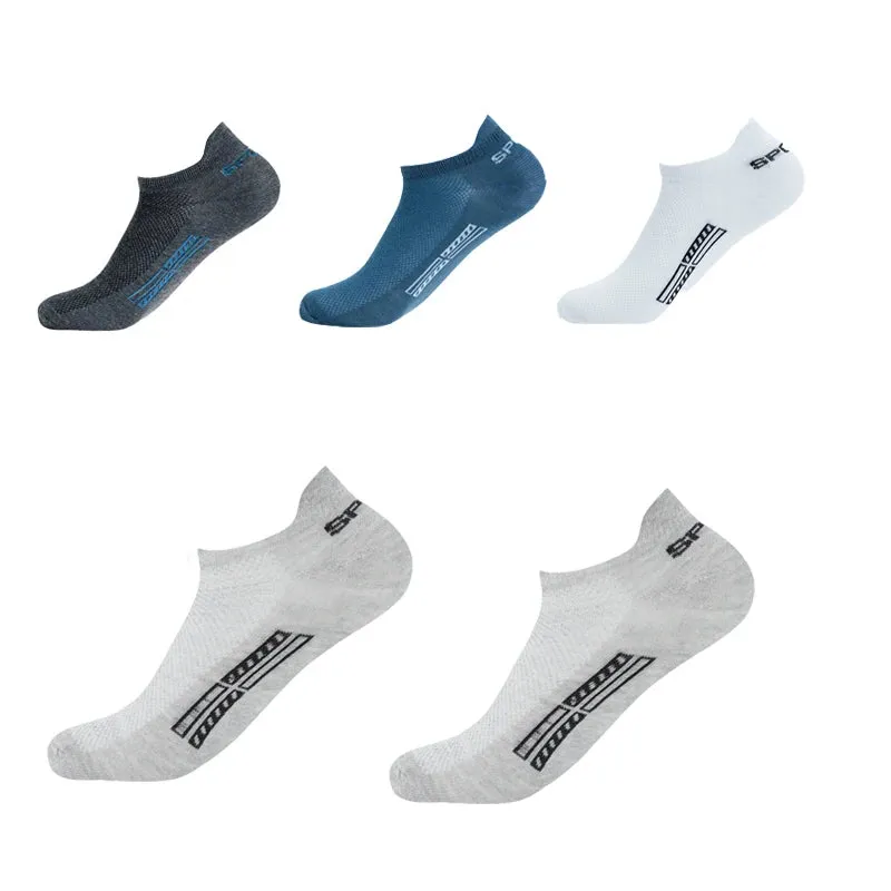 5 Pairs Breathable Cotton Sports Socks