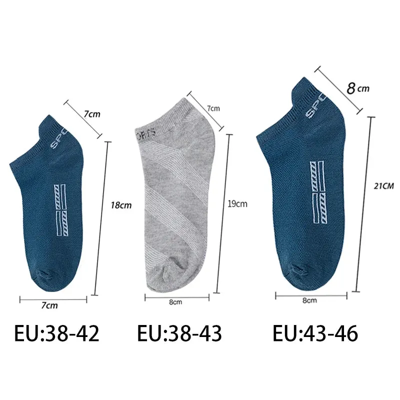 5 Pairs Breathable Cotton Sports Socks