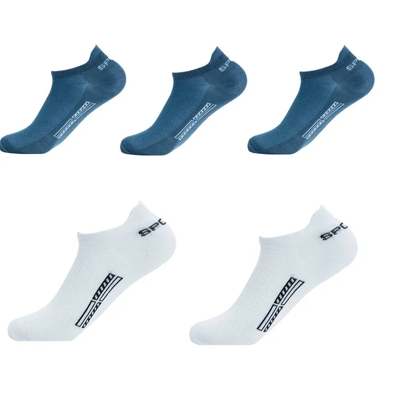 5 Pairs Breathable Cotton Sports Socks