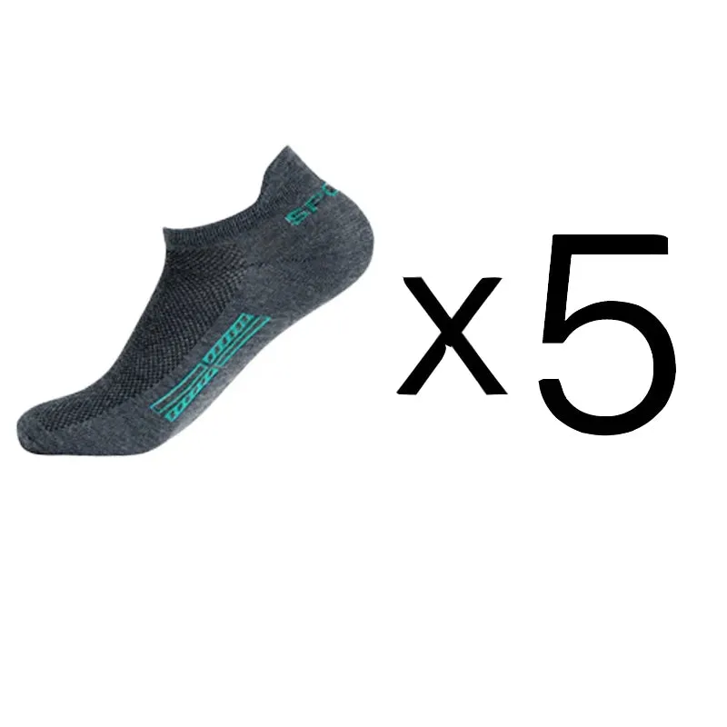 5 Pairs Breathable Cotton Sports Socks