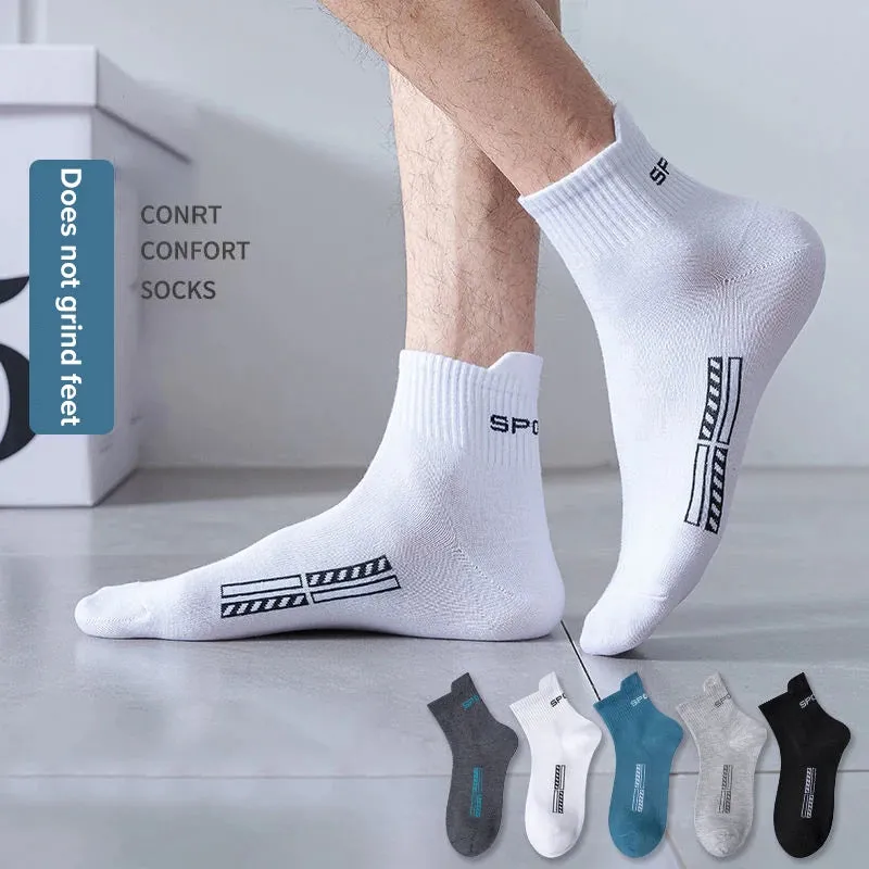 5 Pairs Breathable Cotton Sports Socks