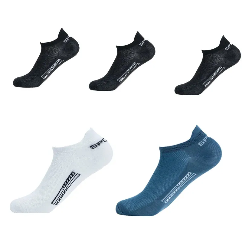 5 Pairs Breathable Cotton Sports Socks