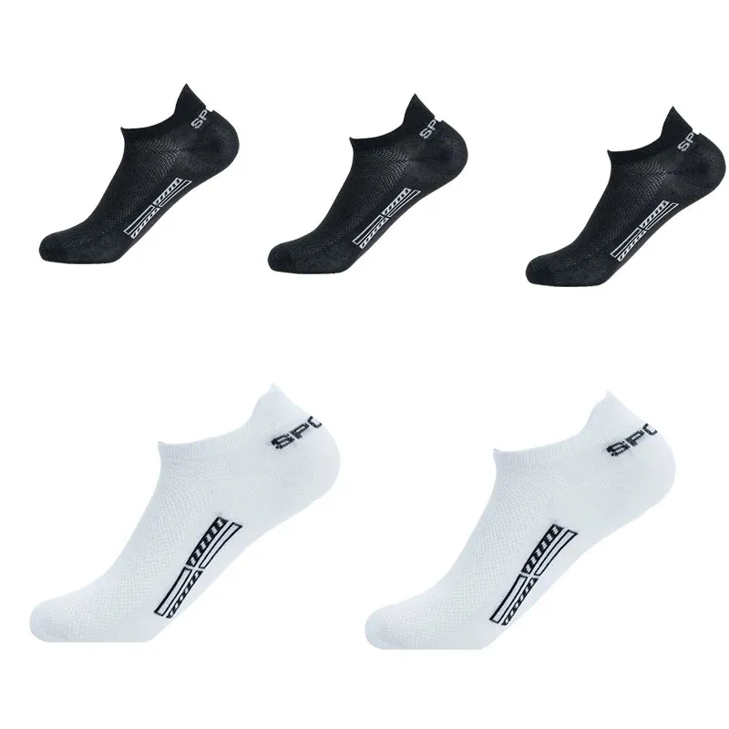 5 Pairs Breathable Cotton Sports Socks