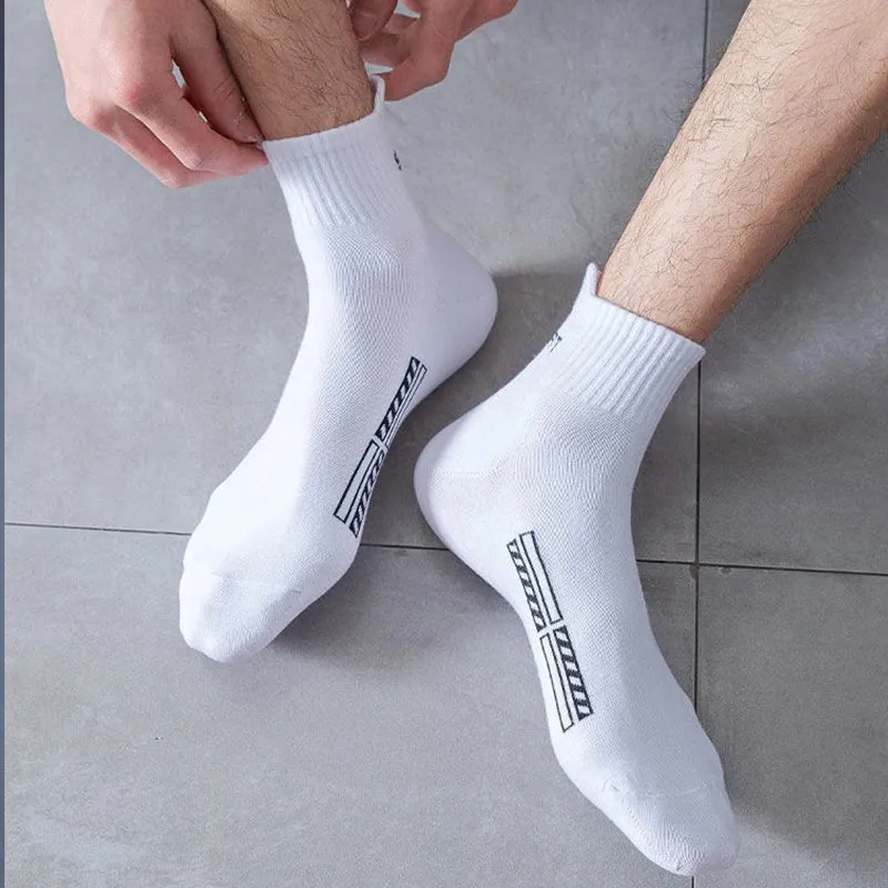 5 Pairs Breathable Cotton Sports Socks