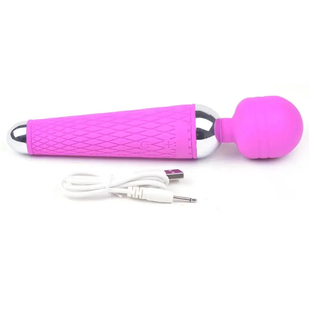 7.5-inch Silicone Purple 10 Speed Rechargeable Magic Wand Vibrator