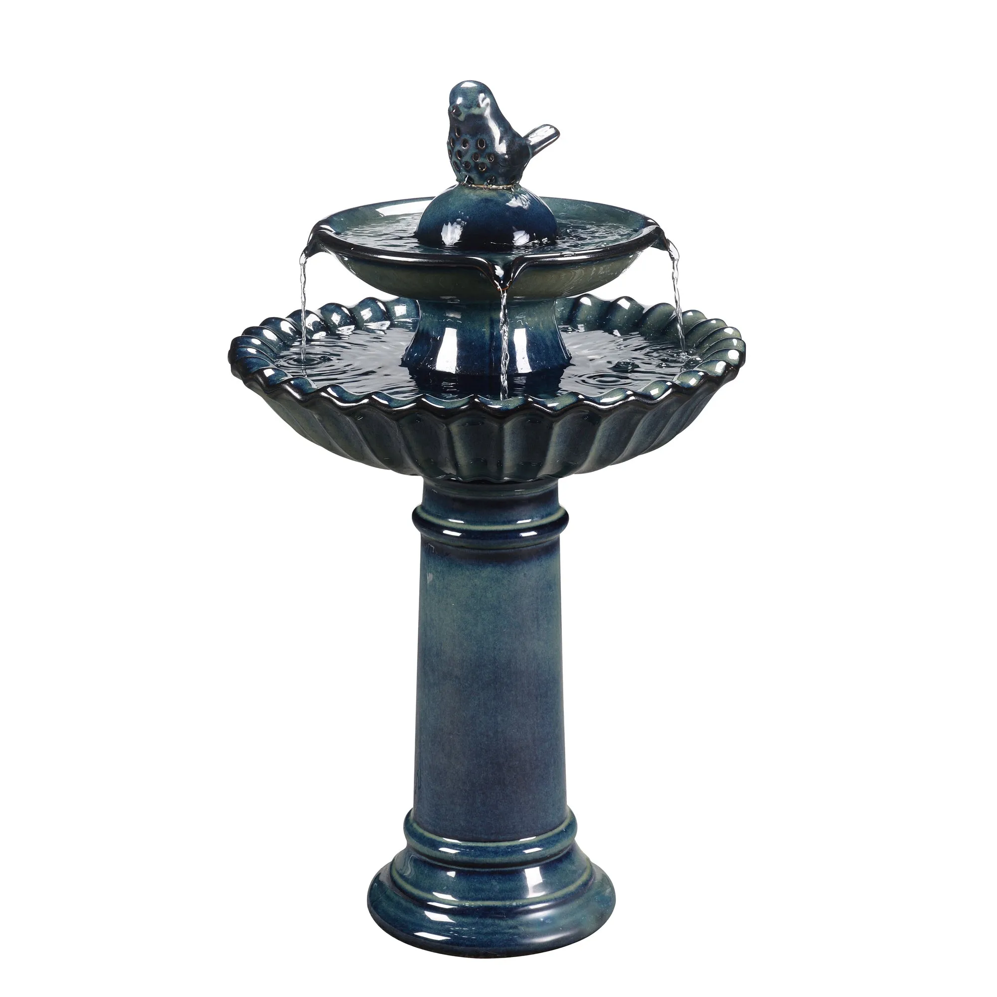 79586-10-BB -  Ceramic Fountain - Blue Tranquility, No Lights