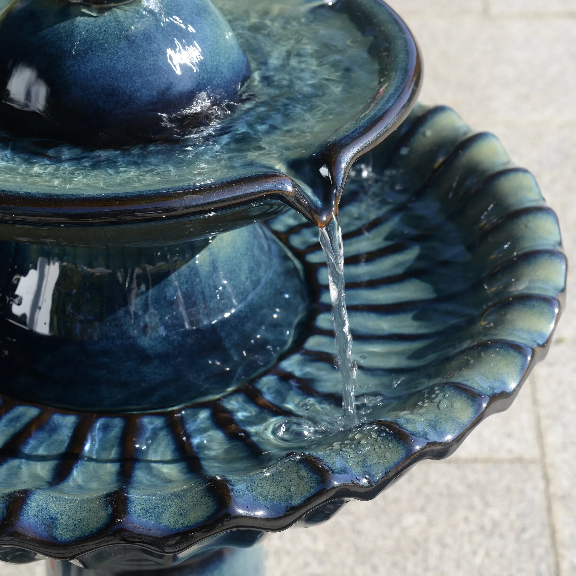 79586-10-BB -  Ceramic Fountain - Blue Tranquility, No Lights