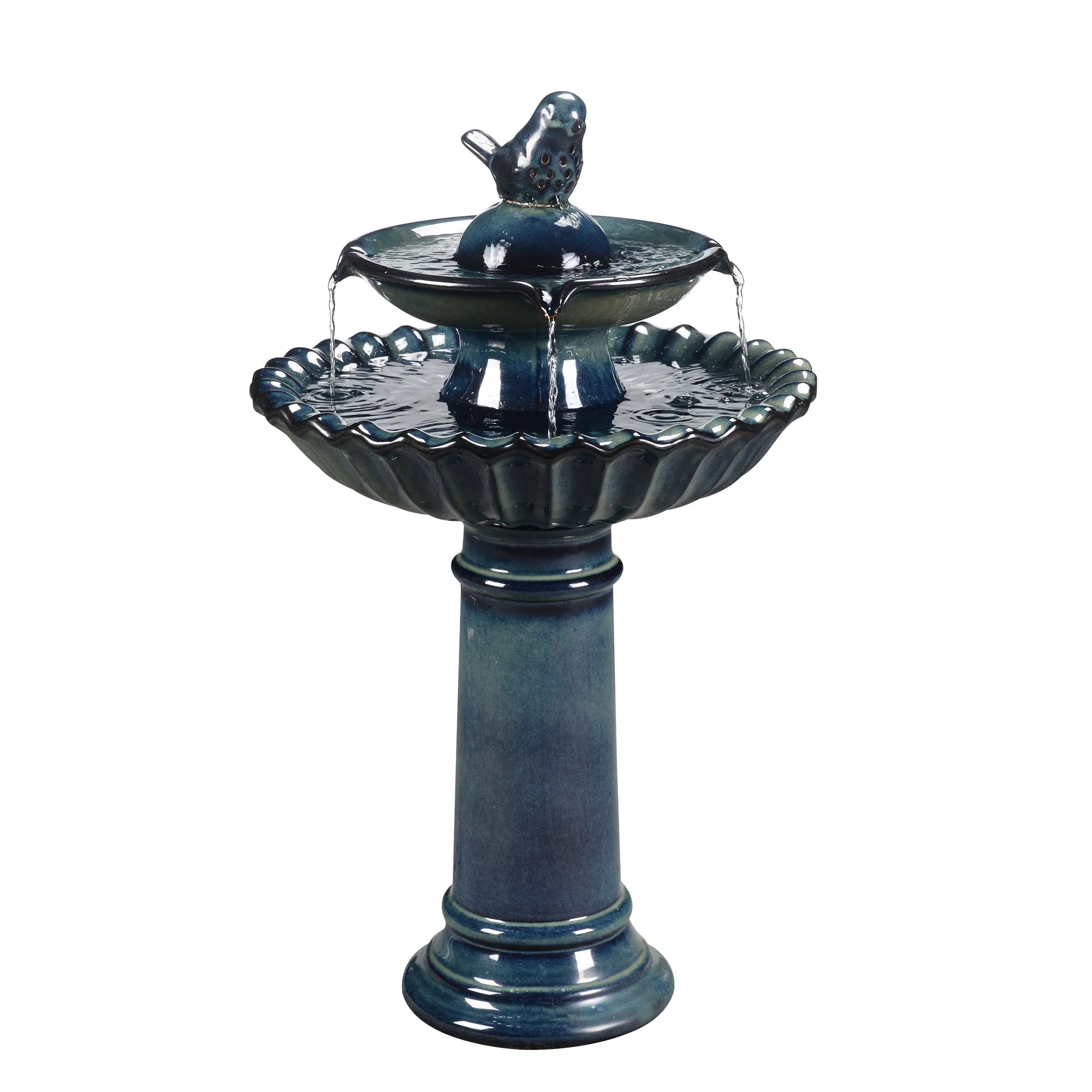 79586-10-BB -  Ceramic Fountain - Blue Tranquility, No Lights