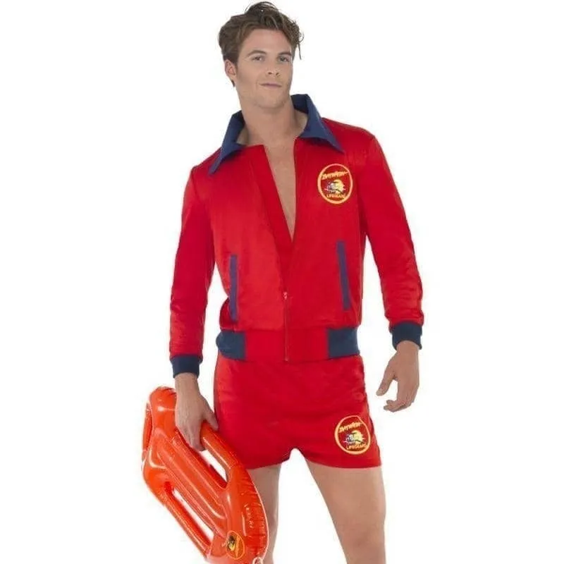 80's Baywatch Lifeguard Costume Adult Red Beach Patrol Outfit