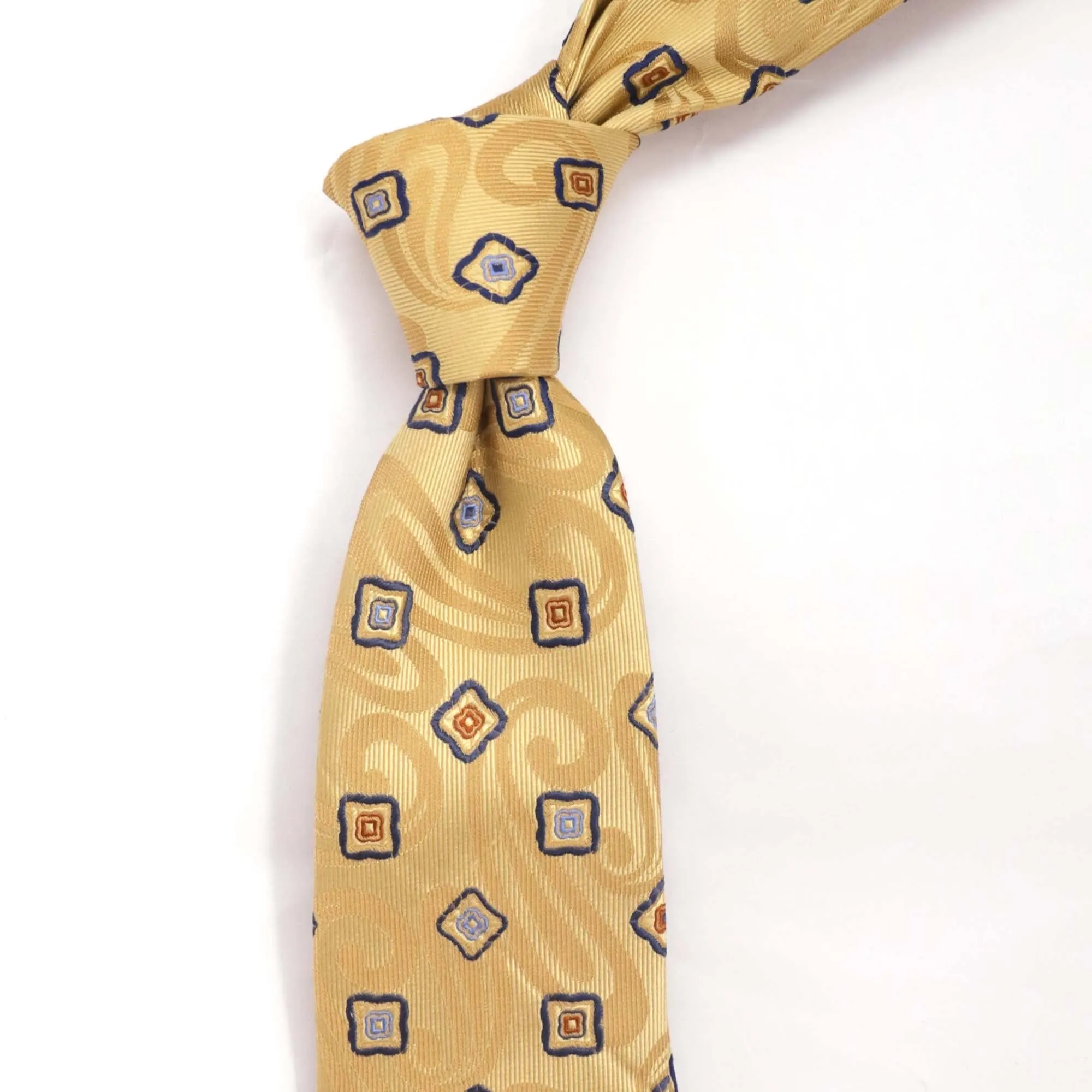 A.Azthom 8cm Golden Parisian flower tie Silk Woven