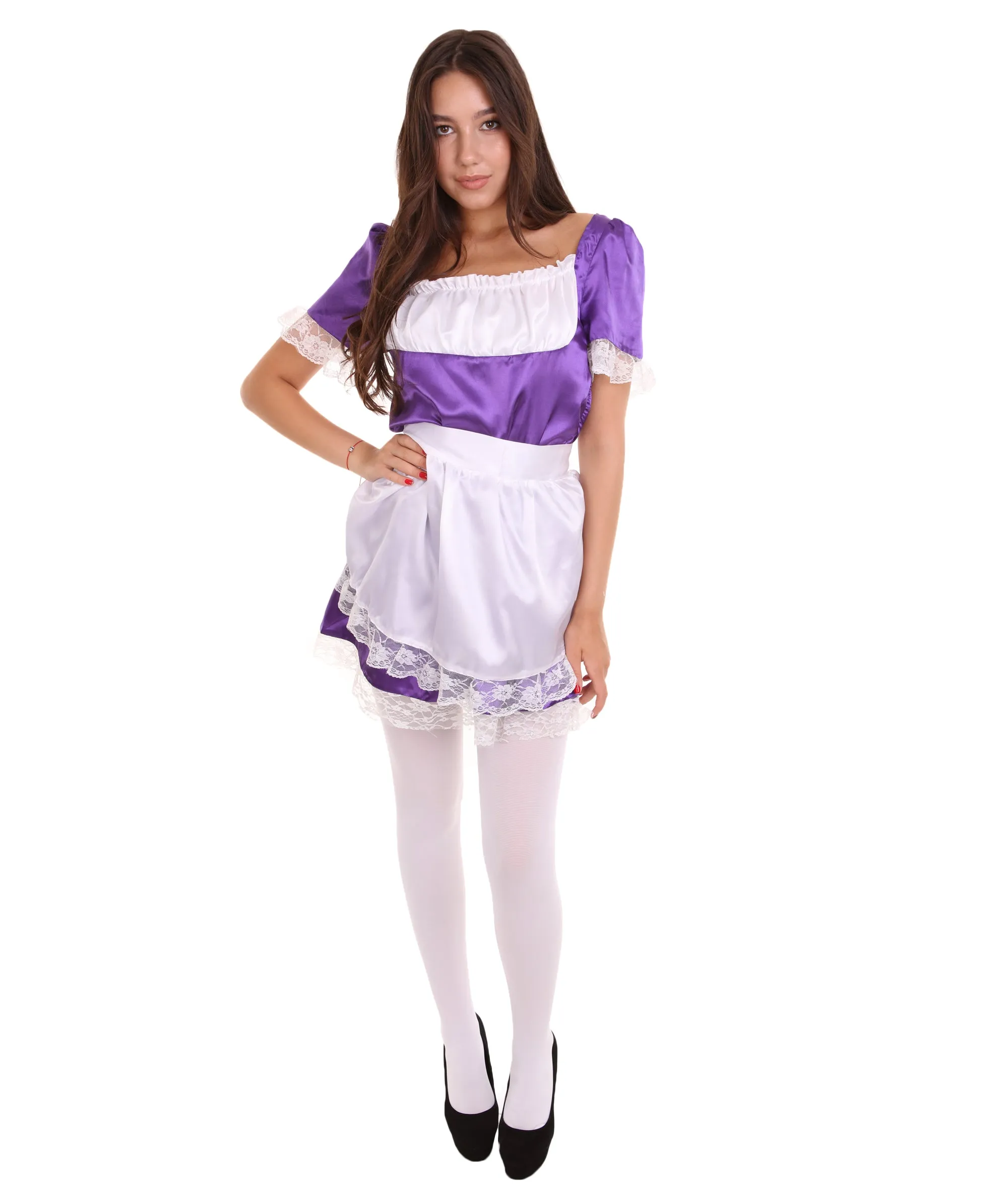 Adult Women's Traditional Maid Uniform Costume | Purple Cosplay Costume