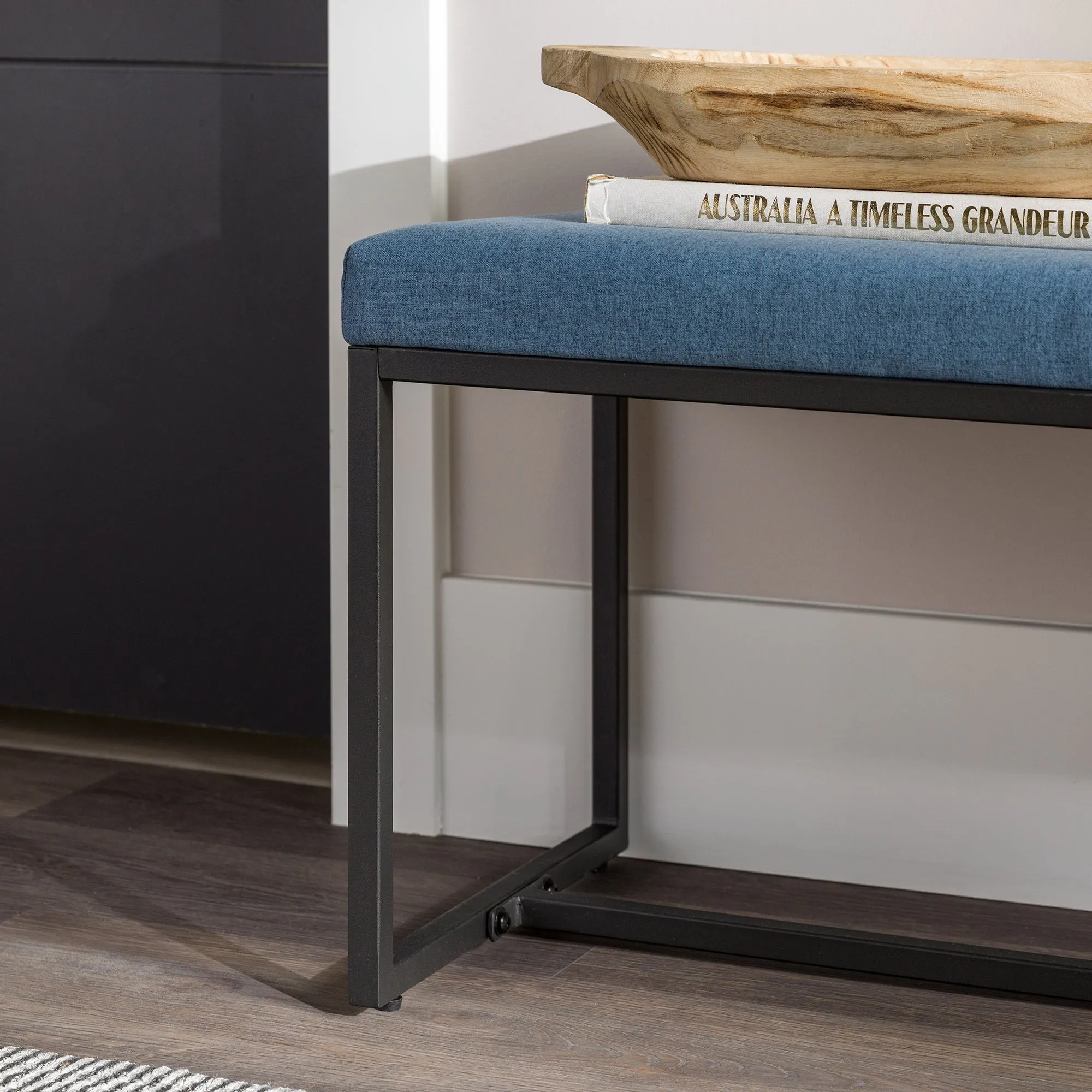 Ambrose Modern Minimalist Upholstered Fabric Entry Bench