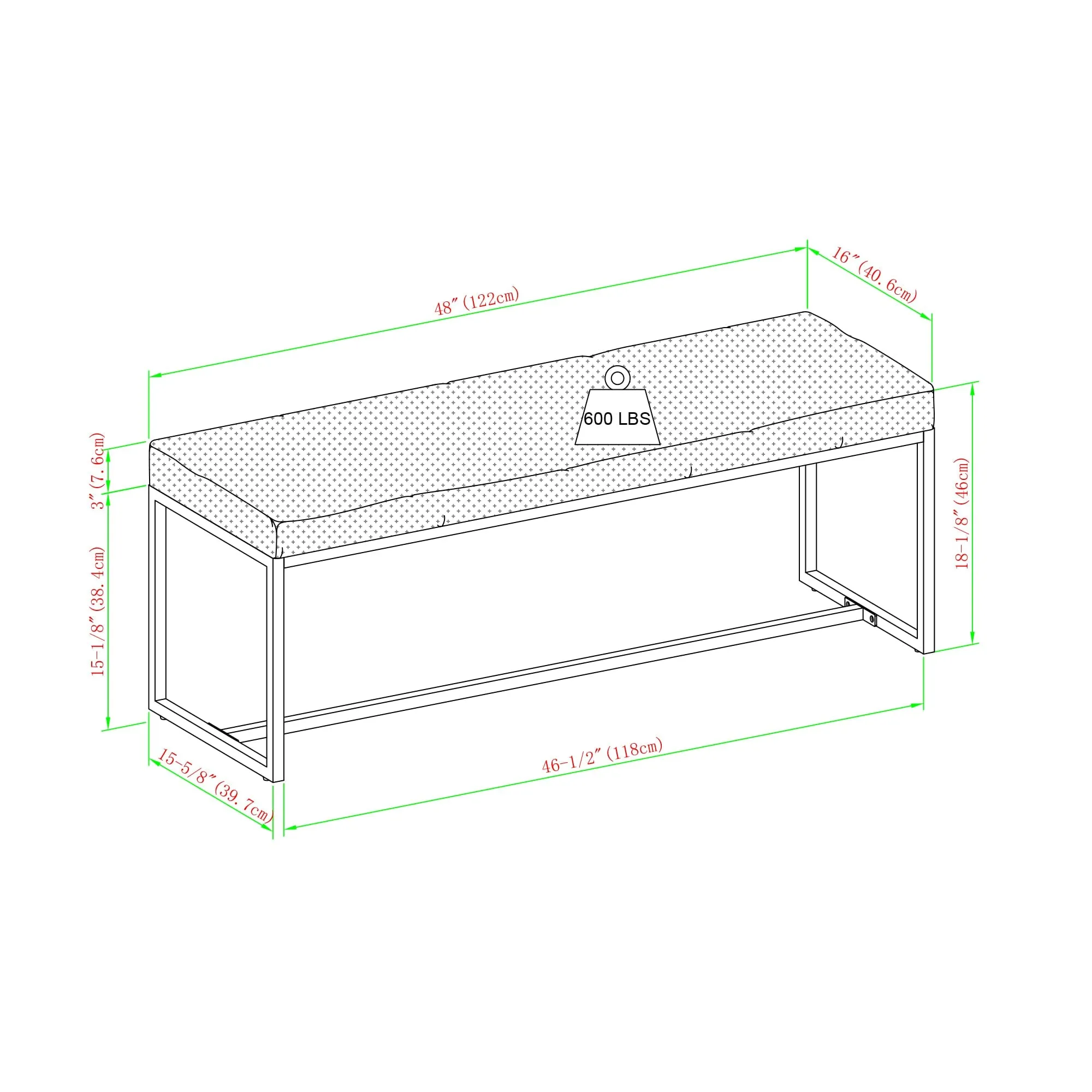 Ambrose Modern Minimalist Upholstered Fabric Entry Bench