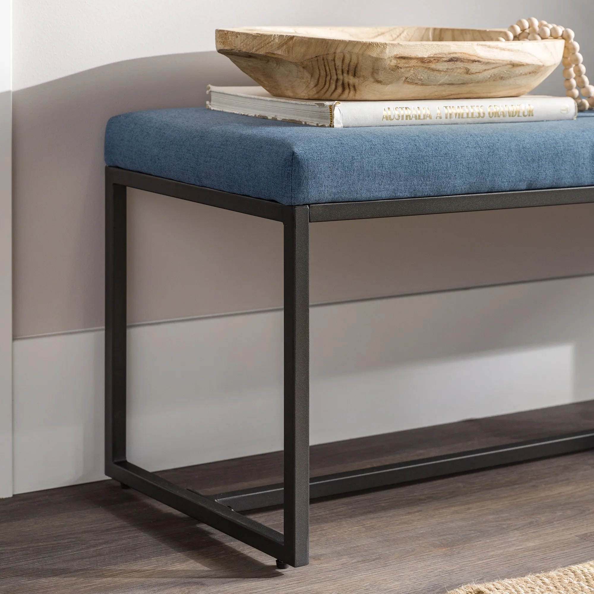 Ambrose Modern Minimalist Upholstered Fabric Entry Bench