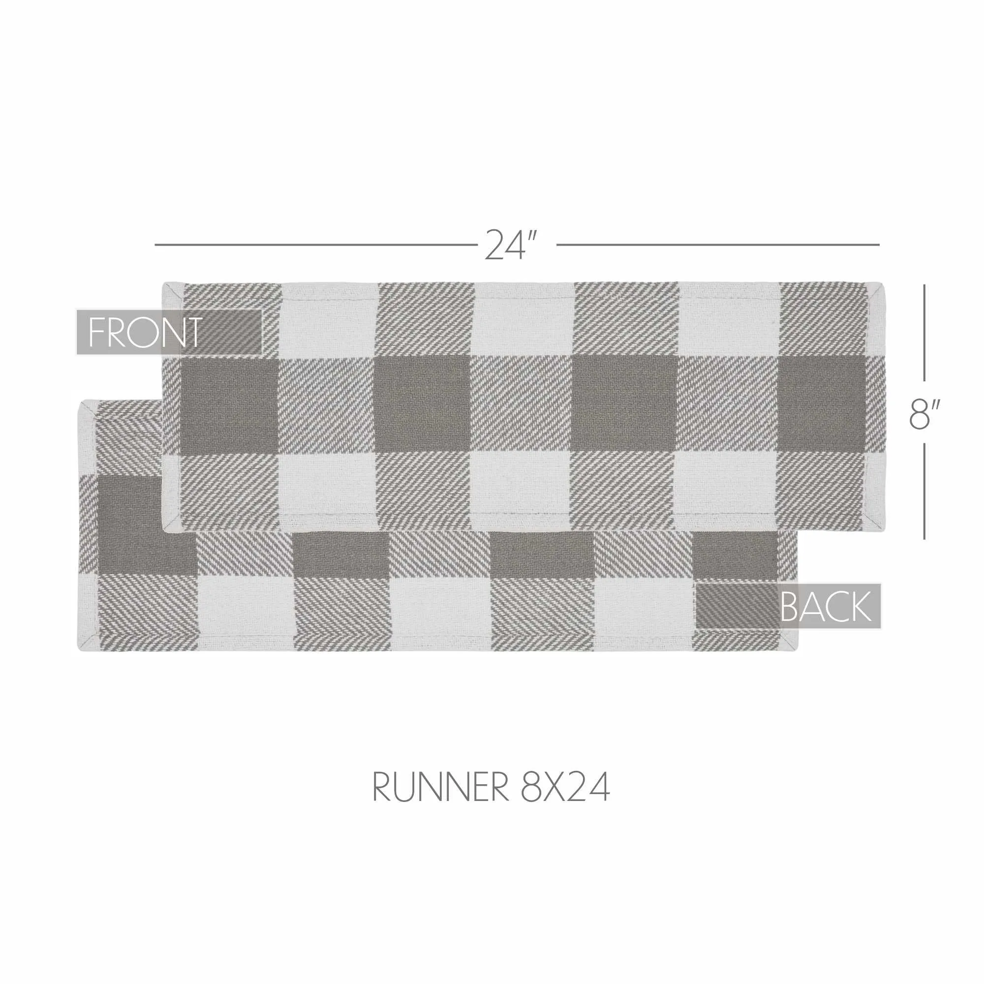 Annie Buffalo Check Grey Runner 8x24