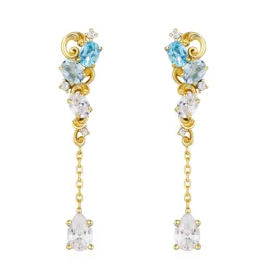 Aqua Radiance Earrings (Yellow Gold)