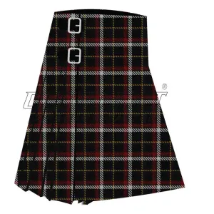 Black Asymmetric Premium Tartan Kilt