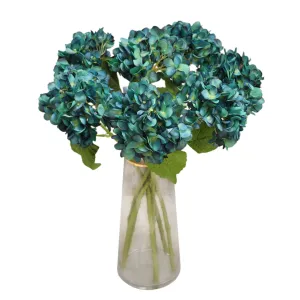 Blue Hydrangea Artificial Silk Flowers Blooms