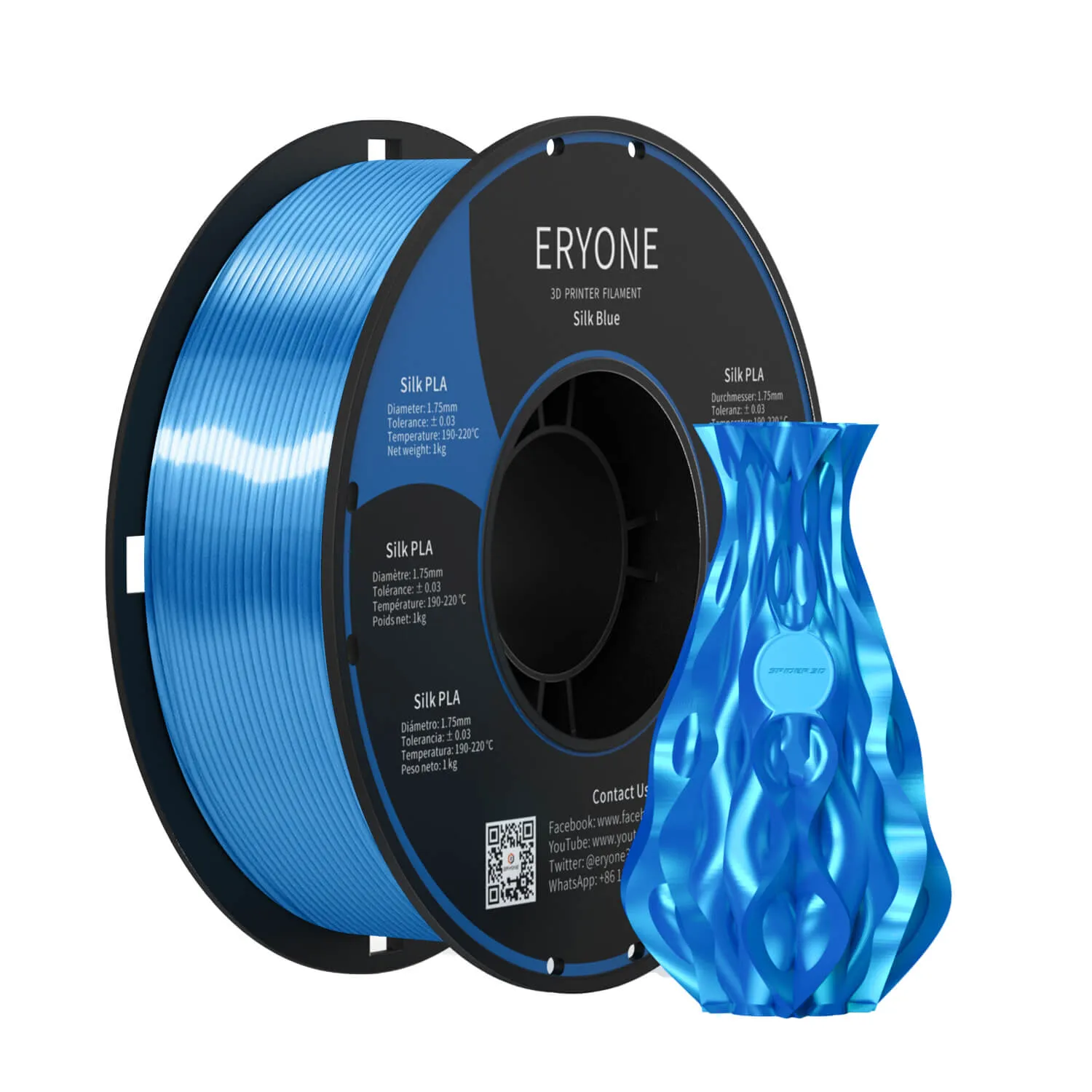 Bundle Sale- ERYONE Silk&Ultra Silk PLA 3D Filament 1kg  FREE SHIPPING(MOQ:5 rolls,mixable )