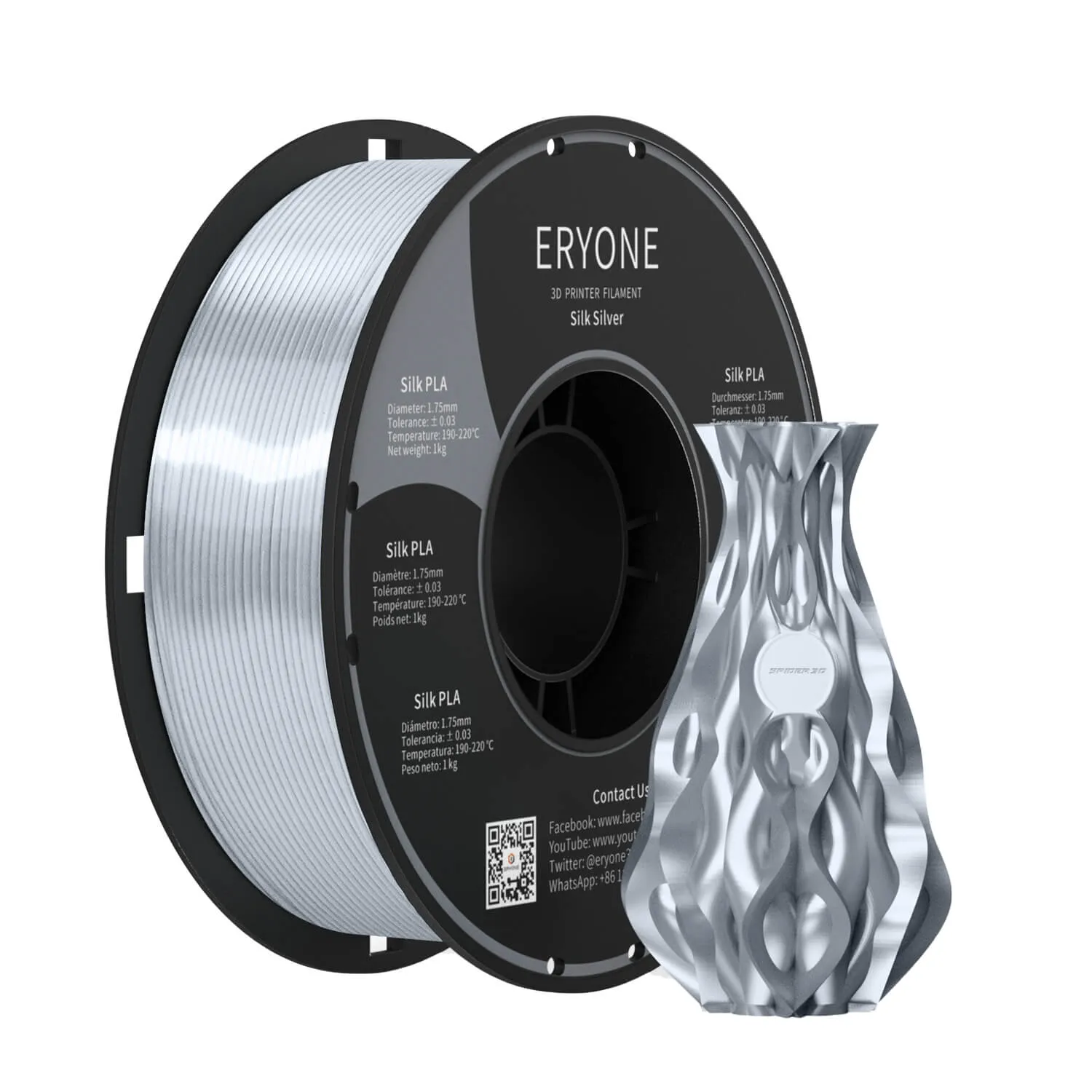 Bundle Sale- ERYONE Silk&Ultra Silk PLA 3D Filament 1kg  FREE SHIPPING(MOQ:5 rolls,mixable )