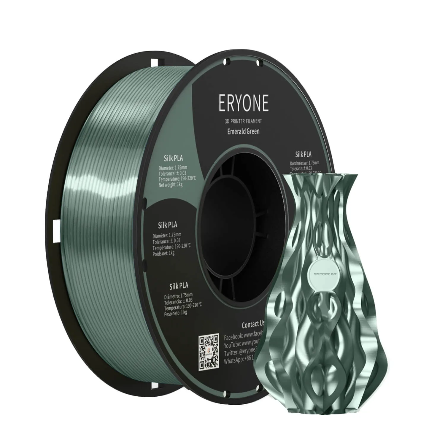 Bundle Sale- ERYONE Silk&Ultra Silk PLA 3D Filament 1kg  FREE SHIPPING(MOQ:5 rolls,mixable )