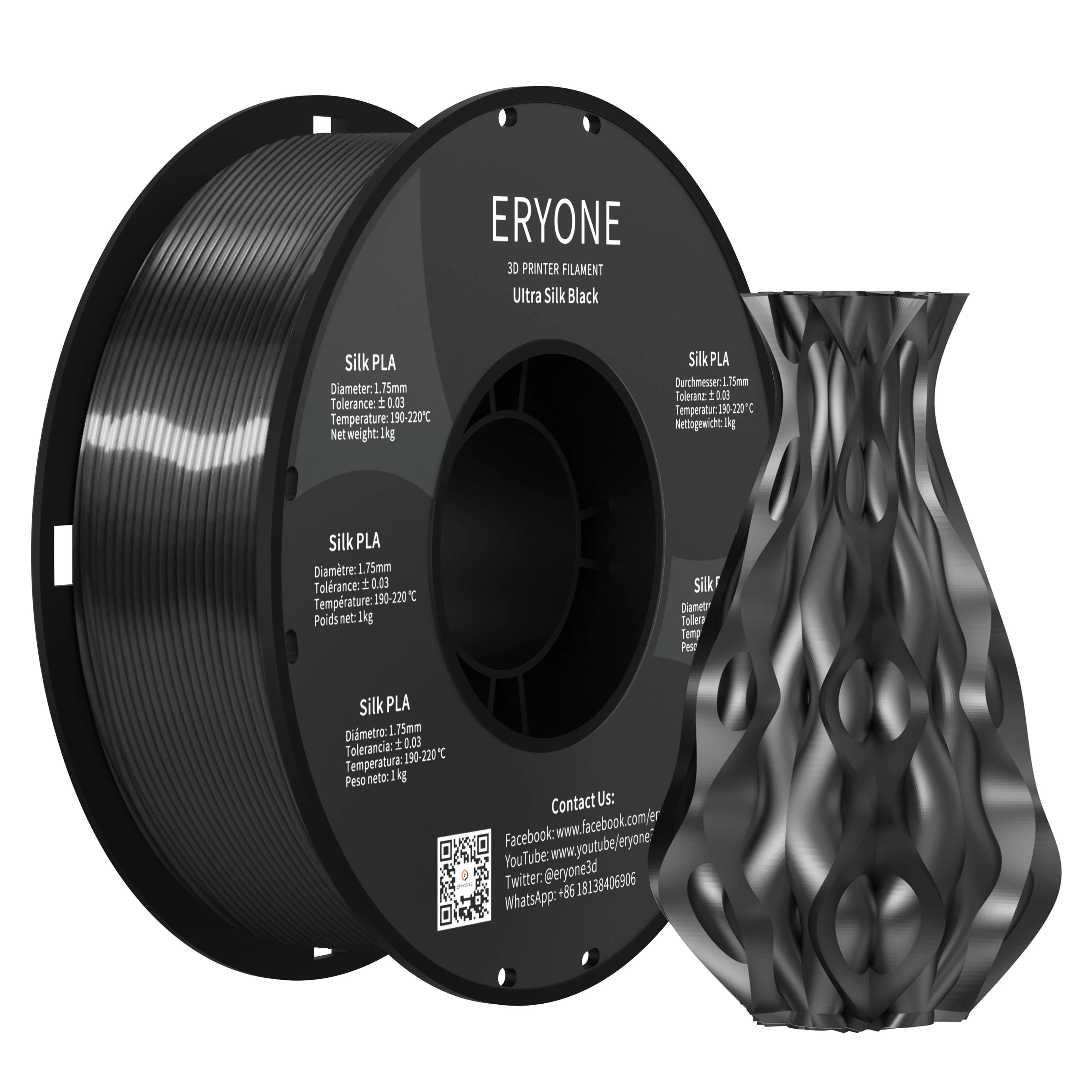 Bundle Sale- ERYONE Silk&Ultra Silk PLA 3D Filament 1kg  FREE SHIPPING(MOQ:5 rolls,mixable )