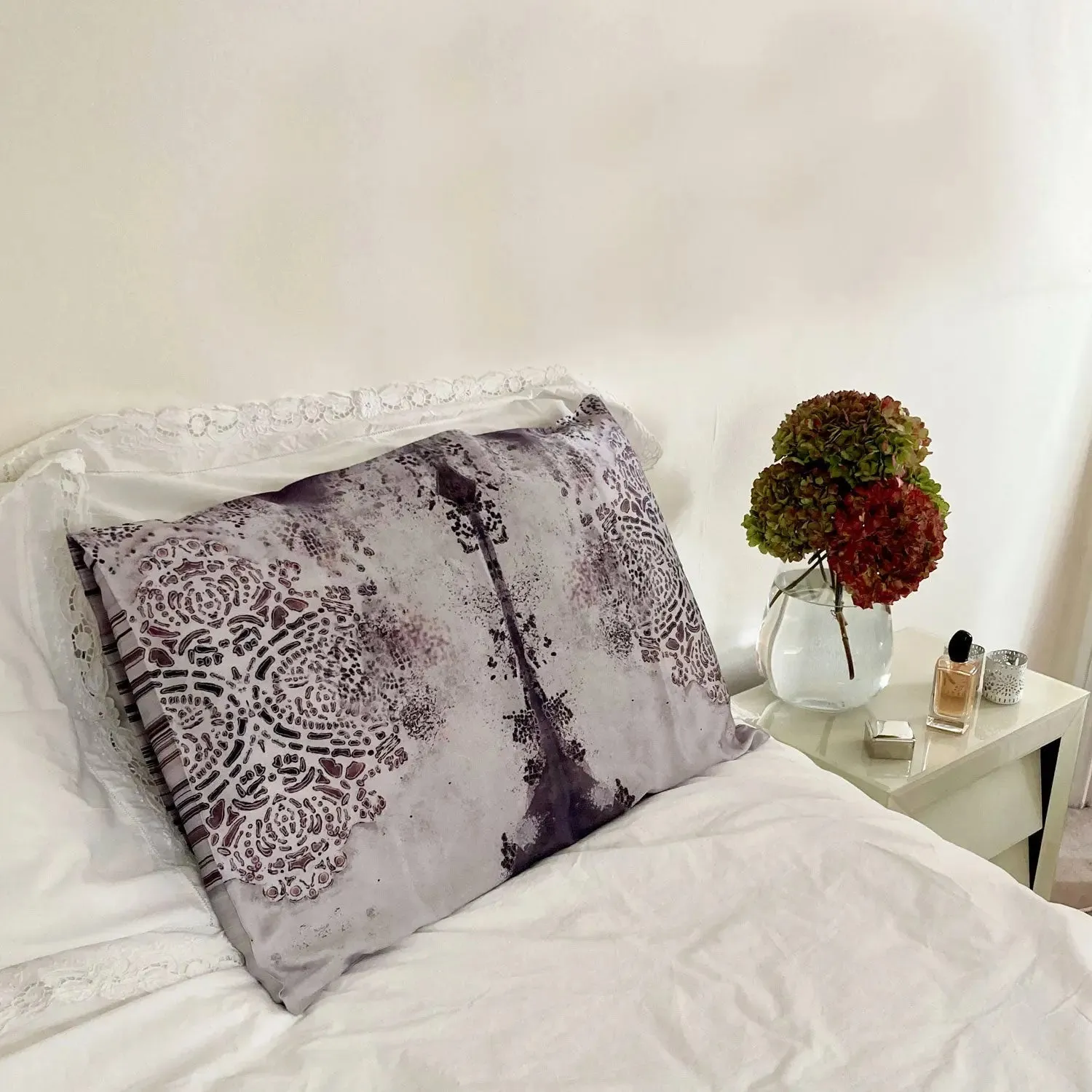 Burano Purple Grey Silk Pillowcase