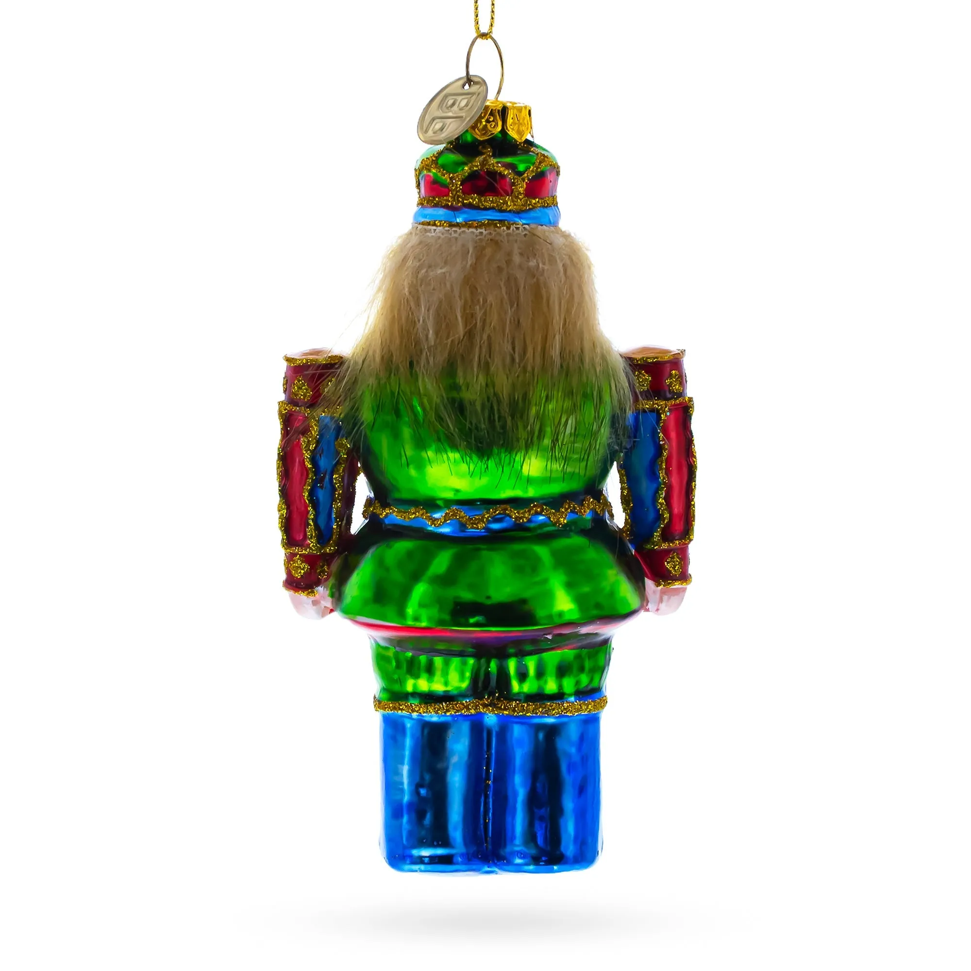 Celebratory New Year Nutcracker - Vibrant Blown Glass Christmas Ornament