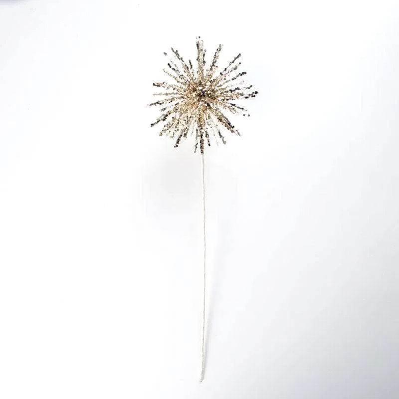 Champagne Glitter Burst Christmas Pick Decoration - 46cm