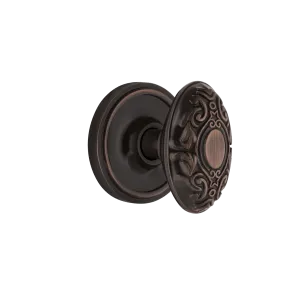 Classic Rosette with Victorian Knob in Timeless Bronze