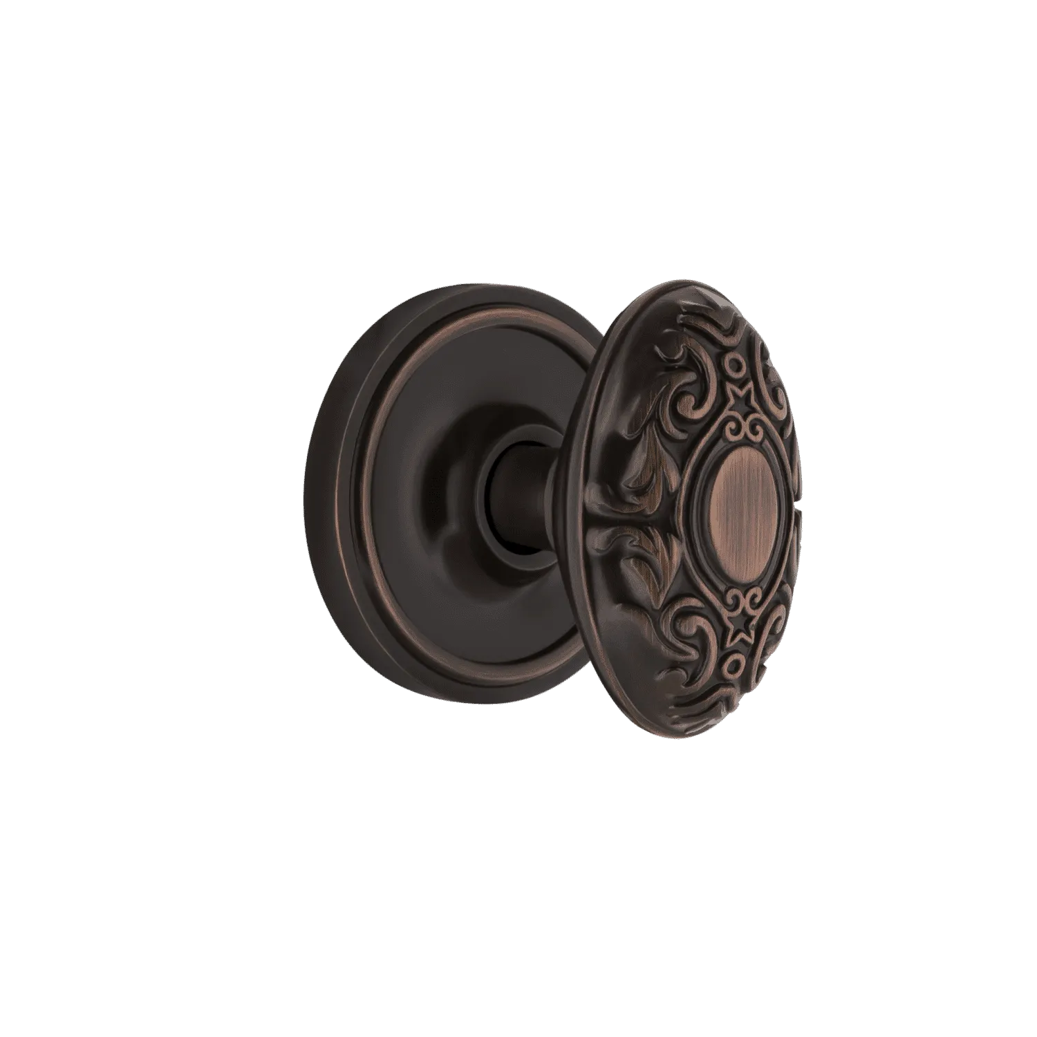 Classic Rosette with Victorian Knob in Timeless Bronze