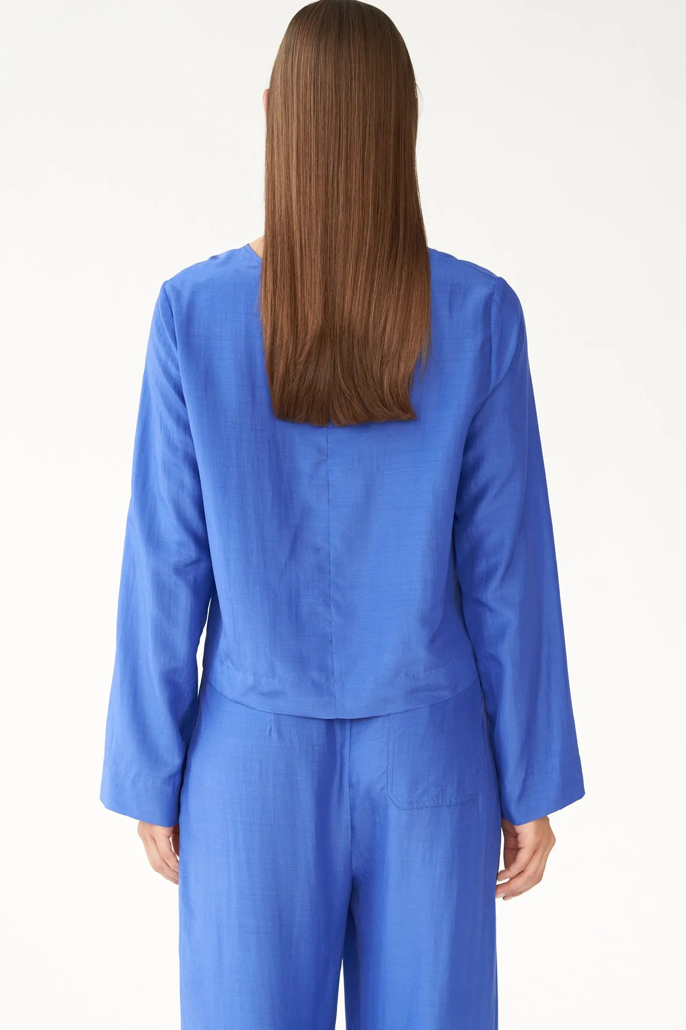 COCO BLOUSE - KLEIN BLUE - RECYCLED SILK/SILK