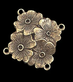 Connector, Four Flowers Brass Stamping