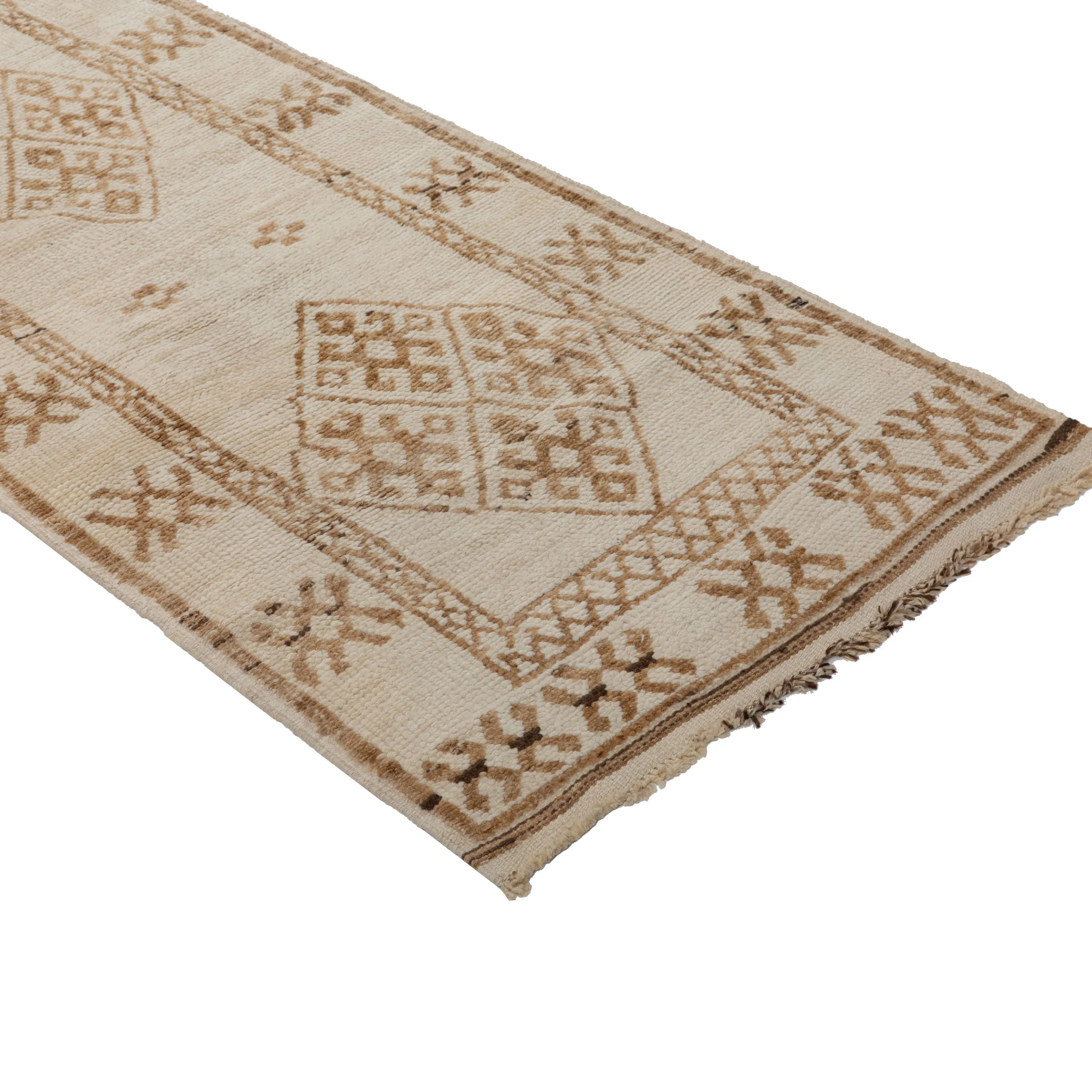 Cream Vintage Wool Runner - 2'11" x 14'2"