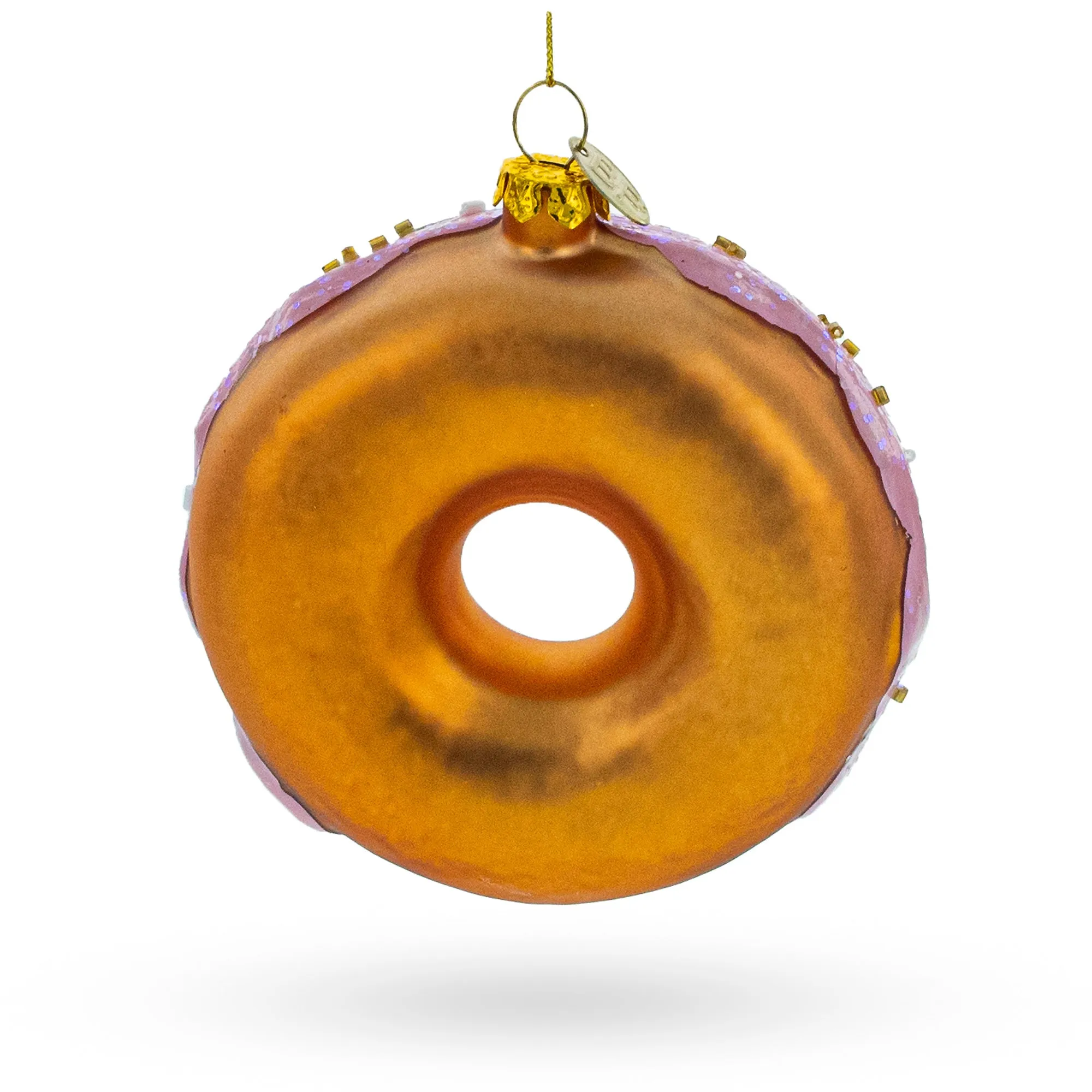 Delicious Pink Glazed Donut - Blown Glass Christmas Ornament