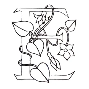 DiFranza Designs - Floral Letters, E