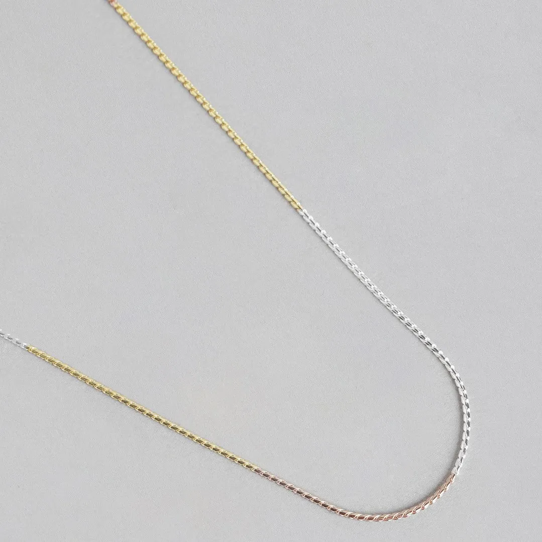 Elegant and Classic Triple Tone 925 Silver Chain