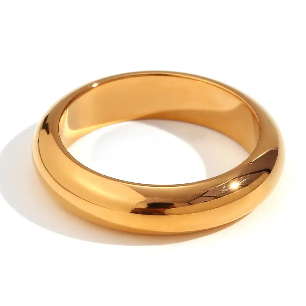 Elegant Gold and Silver Wedding Band – Classic Stainless Steel Women's Ring